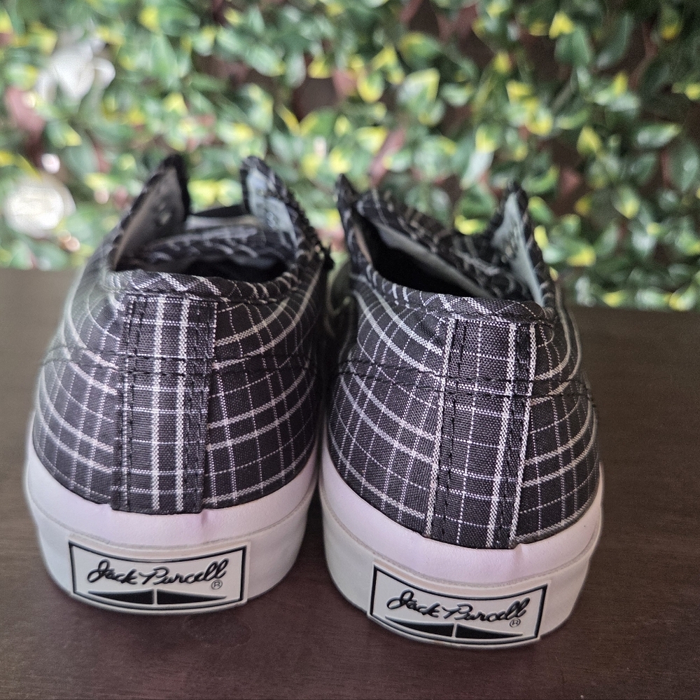 NWT Converse Jack Purcell Print Ox Black Plaid US Women's Sz 9.5 Men's 8 EU 41 - Picture 4 of 16